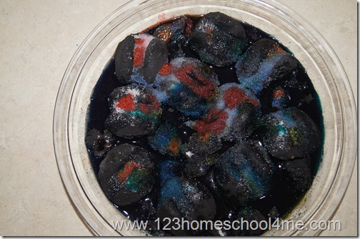 adding food coloring to dye the crystals adding food coloring to dye the crystals