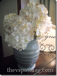white, flower, hydrangea, arrangement, bouguet, blue vase