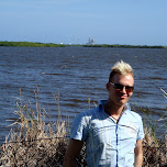 matt in front of the STS-126 launch in Cape Canaveral, United States 