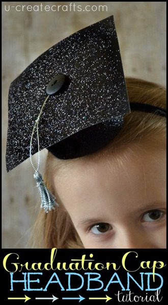 DIY Graduation Cap Headband tutorial u-createcrafts.com DIY Graduation Cap Headband tutorial u-createcrafts.com