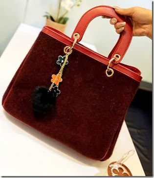 ID 1257 Red 2 in 1 BAGS(241.000) - PU Leather, 35 x 29, small 23 x 16
