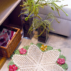 Tapetes de croche com flores com graficos