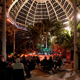 KAN, comprising Brian Finnegan on flutes & whistles, Aidan O'Rouke on fiddle, Ian Stephenson on guitar and Jim Goodwin on drums, entertained an appreciative audience in the Palm House, which took on a magical look, lit up against the dark of the night. The gig brought the 2011 Liverpool Irish Festival to a rousing close - only a year to wait now to the next one! LIF'11 KAN in Concert, Palm House, Sefton Park