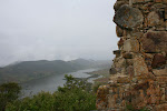 Pre-Incan ruins on hilltop overlooking Lake Nicolas, Qhapac ñan trek, Peru