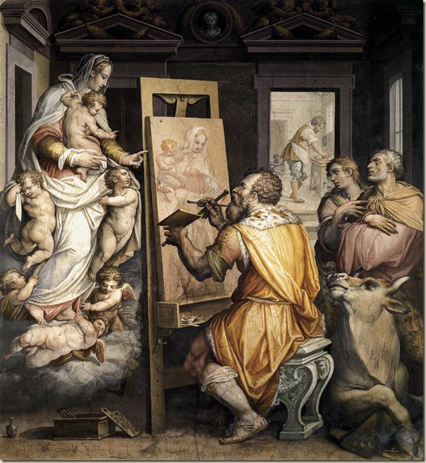 Vasari, St luc peignant la Vierge Vasari, St luc peignant la Vierge