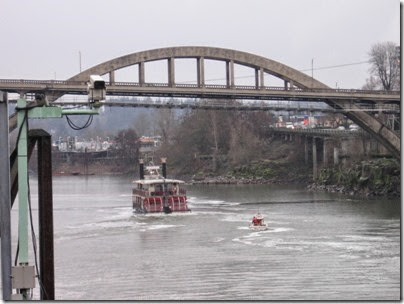 IMG_1934 Willamette Queen under the Willamette River Bridge at Oregon City, Oregon on February 1, 2010