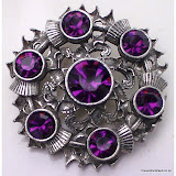 Multi-stoned Thistle Brooch #1