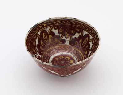 Bowl | Origin:  Iran | Period: 17th century  Safavid period | Details:  Not Available | Type: Stone-paste painted in lustre over glaze | Size: H: 9.5  W: 18.5  cm | Museum Code: F1903.225 | Photograph and description taken from Freer and the Sackler (Smithsonian) Museums.