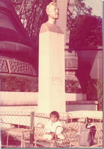 K with bust of Eiffel