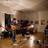 A presentation at this City based gallery space on Mathew Street, providing a good venue for the small group performances arranged by Mellowtone to highlight the Irish connections of the acts. The evening was compared by Stan Ambrose, a host of the longest running folk music show on UK radio, who also performed pieces on his Celtic Harp. An infectious performance from Dave Owen followed, before Atlantic Massey entertained the audience with their mix of Irish-tinged folk-rock. LIF'10 Mellowtone at View 2 Gallery