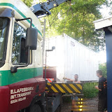 Aankomst containers en voorbereiden, 26 en 27 juni