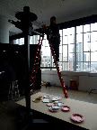 The camera was pretty high up to capture all of the plates we'd set out.