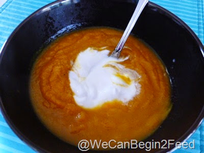 Spicy Carrot and Butternut Squash Souop with yogurt1
