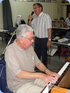 Jim Nicholson on piano accompanying Len Hancy on vocals