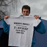 Jonny Brownlee with fans & prize giving Yorks champs 2013