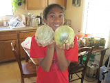Cantaloupes + a Volunteer