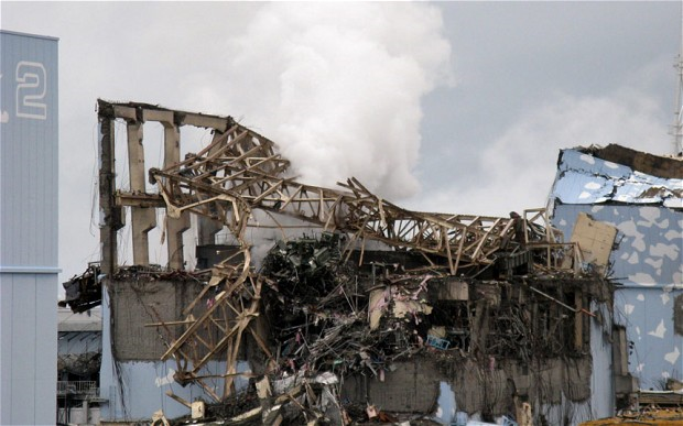 The crippled Fukushima Dai-ichi nuclear plant's unit 3 reactor building. Photo: Getty Images / AFP