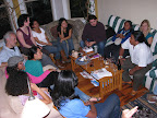 The tour's first public event was a living-room chat with the Bay Area activists who participate in the Colombia Aquí Collective.