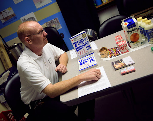 Jay Robards is a case manager at Bill's place. He is also the Smoking Cessation group leader. 

Photo Credit: Alex Crowder
