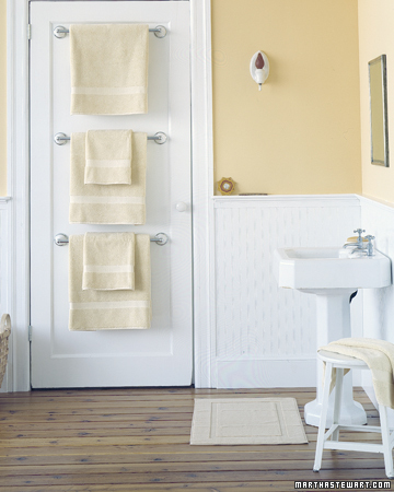 Having plenty of towel racks will keep wet towels off the floor and your guests will have dry towels the next time they take a shower.