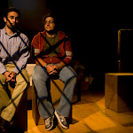 Hunting and Gathering, by Brooke Berman. Directed by Brian Golden. May 21 - June 27, 2010. (l to r) Michael Salinas, Todd Garcia. Photo Credit: Amanda Clifford.