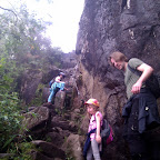 The climb up Wayna Picchu is slippery and treacherous.  It takes 90 minutes to get up.