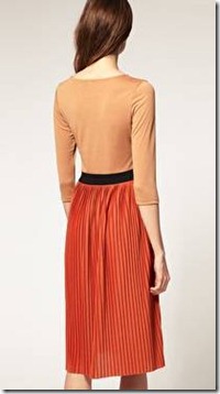 pleated midi dress