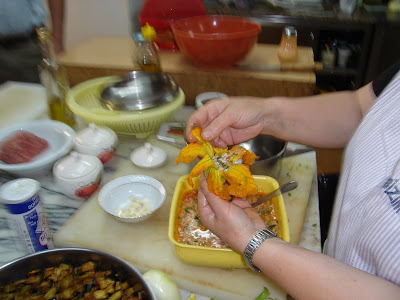 Day 10: Agean style stuffed zucchini flowers, a real treat