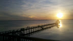 Cycle NC - Sun going down over the Currituck Sound.