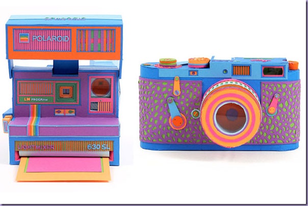 Arte-Recortes-Papel-Câmeras-Polaroid Arte-Recortes-Papel-Câmeras-Polaroid