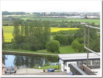 Looking down on the Forth & Clyde canal from the Falkirk Wheel.
