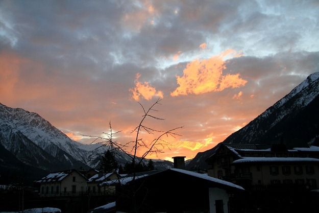 Chamonix at sunset Chamonix at sunset