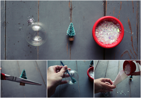 DIY Snow Globe Ornament with Bottle Brush Tree - Christmas Craft