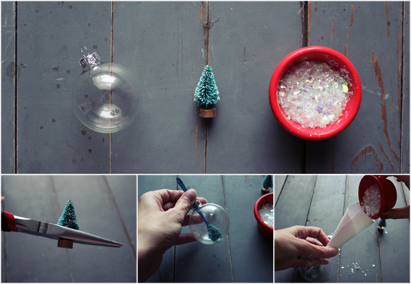 DIY Snow Globe Ornament with Bottle Brush Tree - Christmas Craft DIY Snow Globe Ornament with Bottle Brush Tree - Christmas Craft