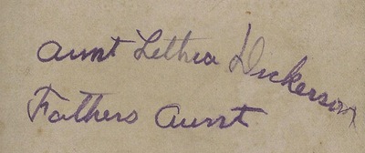 Lethea Dickerson early Cabinet Card Craig back Lethea Dickerson early Cabinet Card Craig back