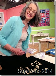 Sue Reno, on the set of Quilting Arts TV
