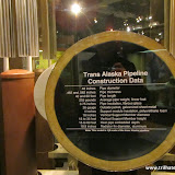 Dados do Pipeline que vai de Prudhoe Bay a Vldez - Museu da Universidade do Alaska, Fairbanks, Alaska, EUA
