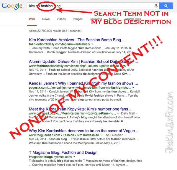 Search terms not in blog descriptions