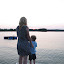 Sheryl, David, sunset at the cottage beach, Vacation Day 5. &ndash; 04-Aug-2010