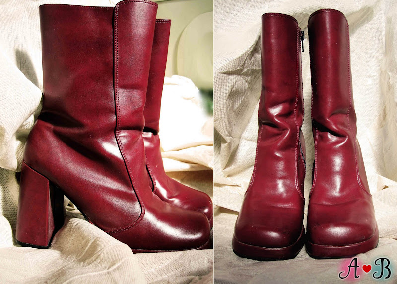 Burgundy Square Toe Boots