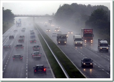 motorway in rain