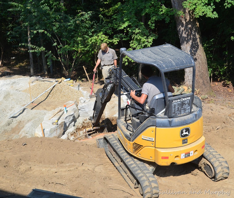 excavating for the waterfall basin