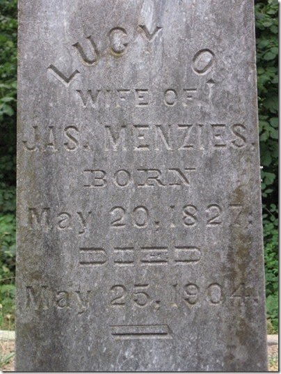 IMG_8380 Lucy O. Menzies Tombstone at Lee Mission Cemetery in Salem, Oregon on August 12, 2007
