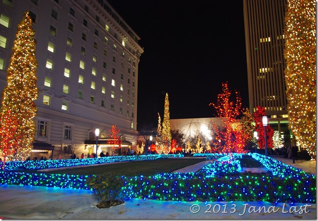 Salt Lake Temple and Christmas Lights on Temple Square, Salt Lake City, Utah Salt Lake Temple and Christmas Lights on Temple Square, Salt Lake City, Utah