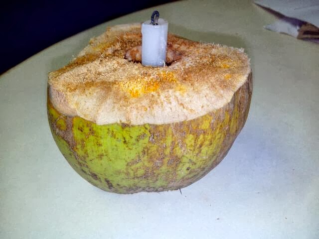 Coconut candle holder