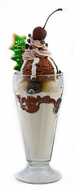 Swensens Christmas Sundae Festive Minstrel A serving of Sticky Chewy Choc and Vanilla Ice Cream with Dip Cherry, Choc Chip, Choc Cream, Marshmallow, Dark Choc Ball, White Choc Ball and Choc fudge Christmas cookie tree. Swensens Christmas Sundae Festive Minstrel A serving of Sticky Chewy Choc and Vanilla Ice Cream with Dip Cherry, Choc Chip, Choc Cream, Marshmallow, Dark Choc Ball, White Choc Ball and Choc fudge Christmas cookie tree.