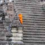  &ndash; Monk On Steps of Angkor Wat