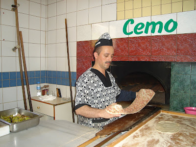Day 7:Konya;  the pide, local pizzeria with ground meat and veg, ready to go to the oven.