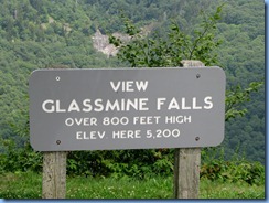 0761 North Carolina, Blue Ridge Parkway - View Glassmine Falls sign & Falls 0761 North Carolina, Blue Ridge Parkway - View Glassmine Falls sign & Falls