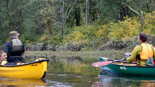 Al and Kate choose their boat colors to match the scenery. 